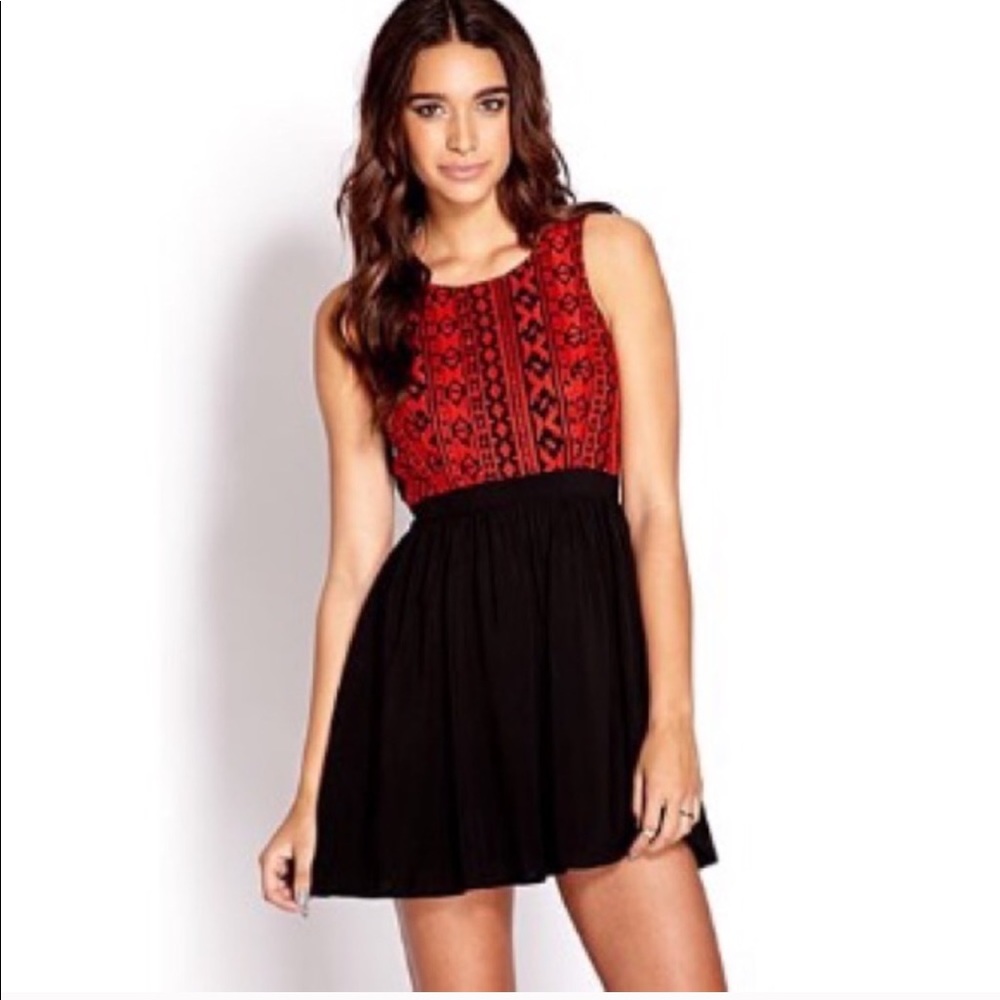 🛑NWT Forever 21 Black and Red Dress Size M